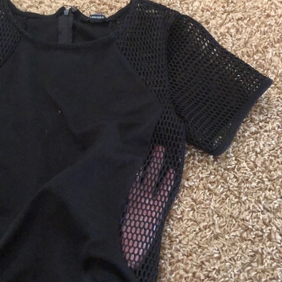 Forever 21 mesh sides and sleeve black dress - Picture 4 of 4